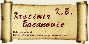 Krstimir Bacanović vizit kartica